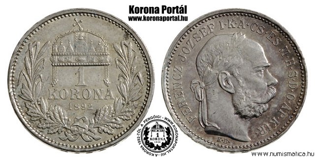 1892-es 1 korona - (1892 1 korona)