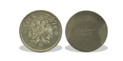 Osztrák arany 10 koronás pénzsúly 10K. P.