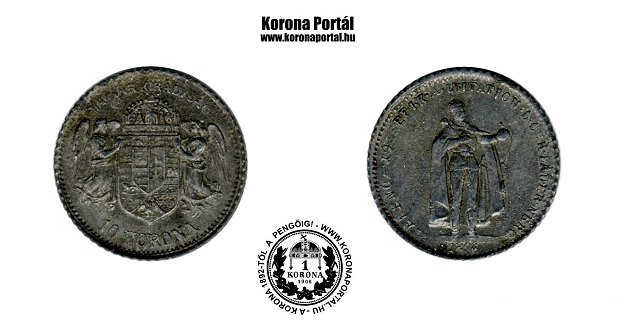 1894-es ezstztt cink miniatr 10 korons (mini rme)