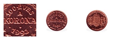 1992-es vörösréz miniatűr 10 koronás (mini érme) 100 éves a korona 1992