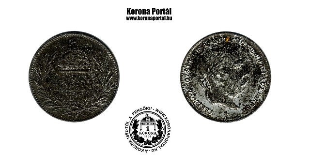 1895-s ezstztt cink miniatr 1 korons (mini rme)