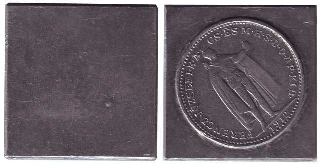 1912-es egyoldalas 20 korons lom anyagprba