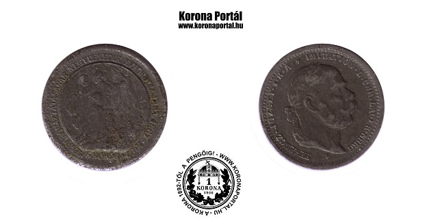 1907-es ezstztt cink koronzsi miniatr 5 korons (mini rme)