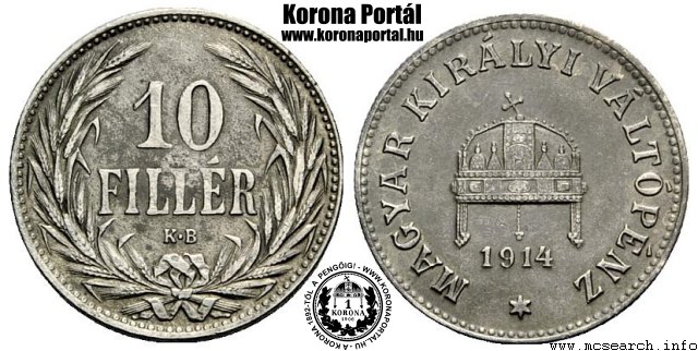 1914-es 10 fillr nikkel - (1914 10 fillr)