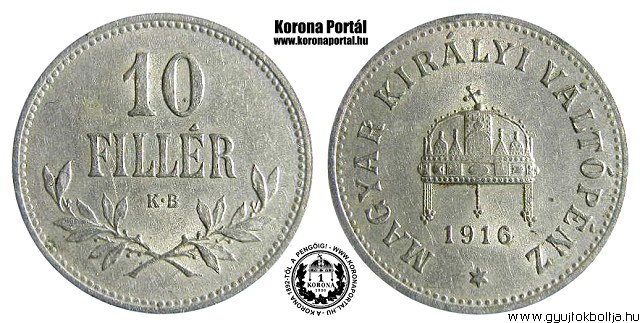 1916-os 10 fillr alpakka - (1916 10 fillr)