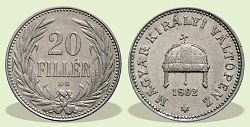 1892-es 20 fillér - (1892 20 fillér)