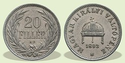 1893-as 20 fillér - (1893 20 fillér)
