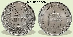 1906-os 20 fillr - (1906 20 fillr) Reisner Jzsef vsnk