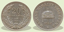 1907-es 20 fillér - (1907 20 fillér)