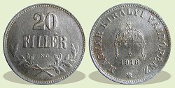 1916-os 20 fillér - (1916 20 fillér)