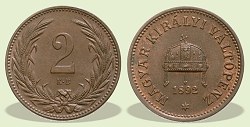 1892-es 2 fillér - (1892 2 fillér)