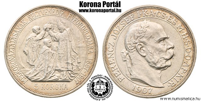 1907-es Koronzsi 5 korona - (1907 5 korona)