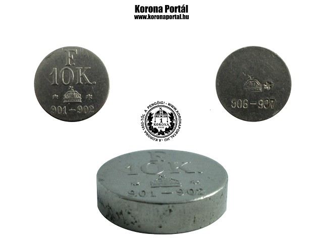 Arany 10 korons pnzsly 10K. F. vastag vltozat