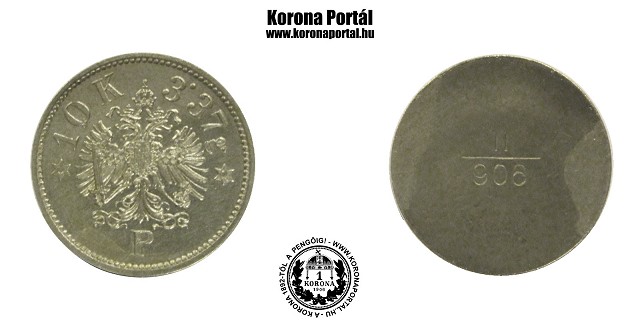 Osztrk arany 10 korons pnzsly 10K. P.