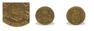 1907-es srgarz miniatr 100 korons (mini rme)