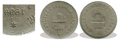 1894-es incuse (negativ veret) 10 fillres