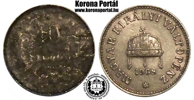 1908-as 10 fillr: Kettvlt lapka