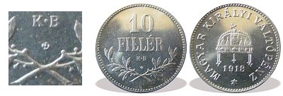 1918-as vas rozetts utnveret 10 fillres