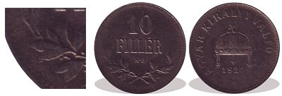 1920-as gyenge veret 10 fillr