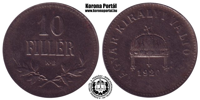 1920-as gyenge veret 10 fillr