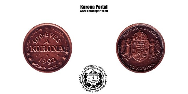 1992-es vrsrz antikolt miniatr 10 korons (mini rme) 100 ves a korona 1992
