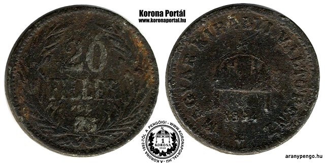 1894-es hamis ezstzttt lom 20 fillres