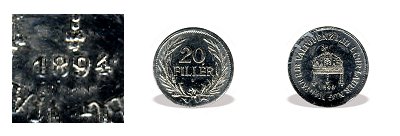 1894-es ezstztt cink miniatr 20 fillres (mini rme)