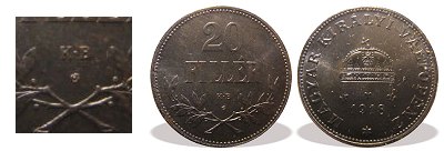1918-as vas rozetts utnveret 20 fillres