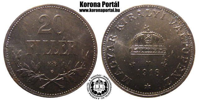 1918-as vas rozetts utnveret 20 fillres