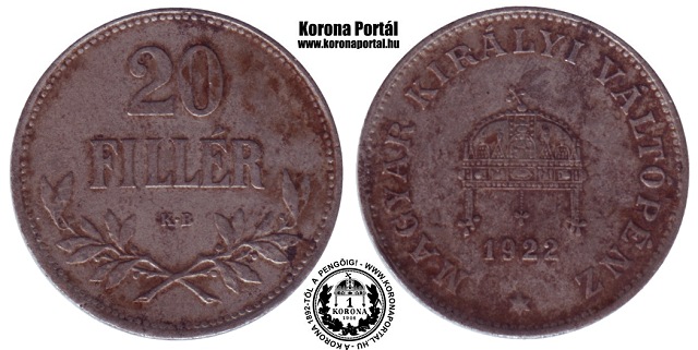 1922-es vas prbaveret 20 filllres