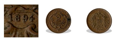 Osztrk 1894-es bronz miniatr 2 fillres (mini rme)